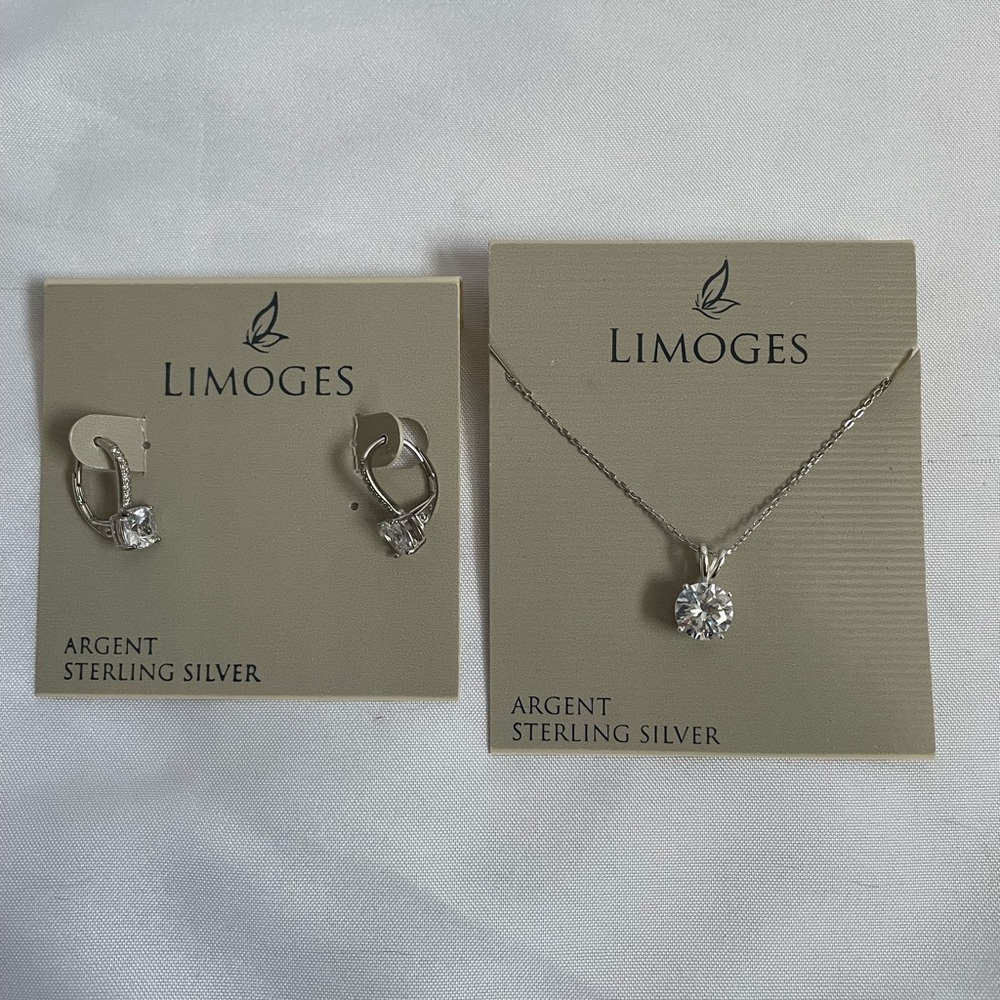 Sterling silver necklace and earring set